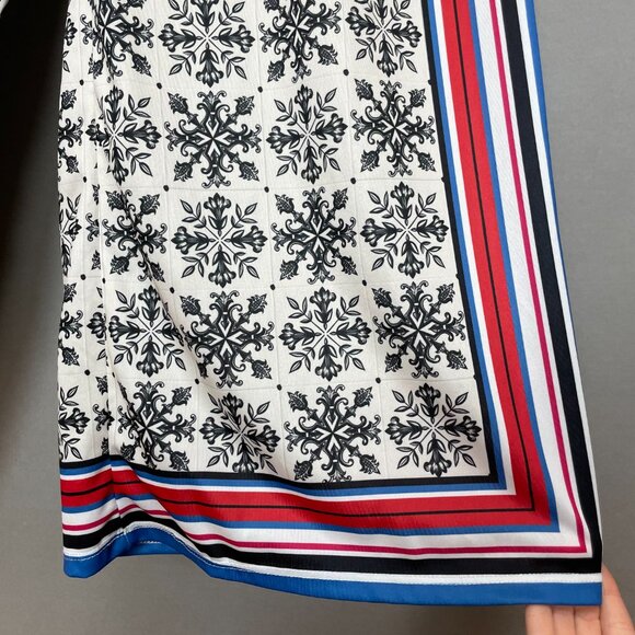 Zara Wide Leg High Waist Palazzo Scarf Print Flowing Trousers Moroccan Tile Smll - Picture 10 of 16